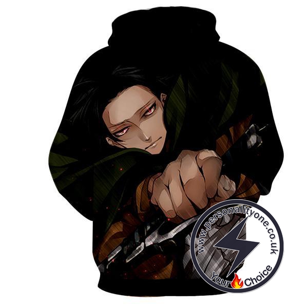Attack On Titan - Levi Ackerman 3D - Attack On Titan Hoodies